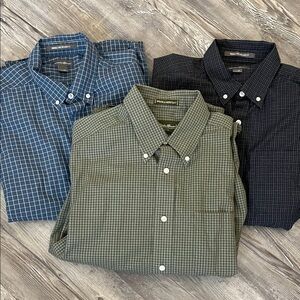 Eddie Bauer Men's Long-Sleeve, Plaid Button-Down Shirts - Blue, Green, Navy